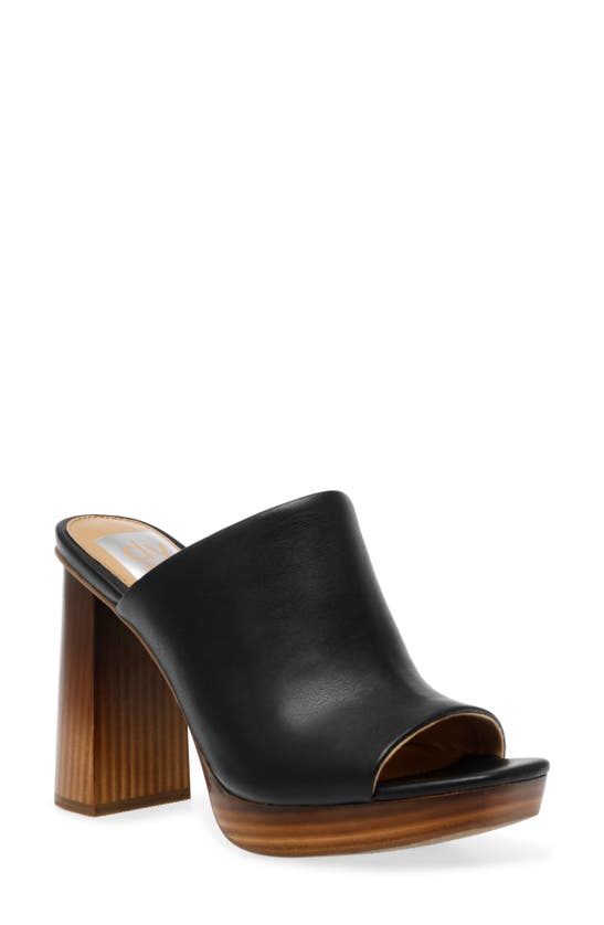 Dolce Vita Perla Flared Heel Mule In Black Smooth