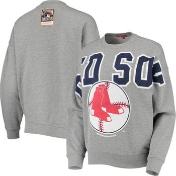 Mitchell & Ness Women's Mitchell & Ness Heathered Gray Boston Red Sox  Cooperstown Collection Logo Lightweight Pullover Sweatshirt