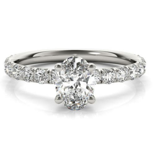 Bliss Diamond 1 1/2ct Oval Diamond Engagement Ring 14k Or Gold Lab Grown In 14k White Gold