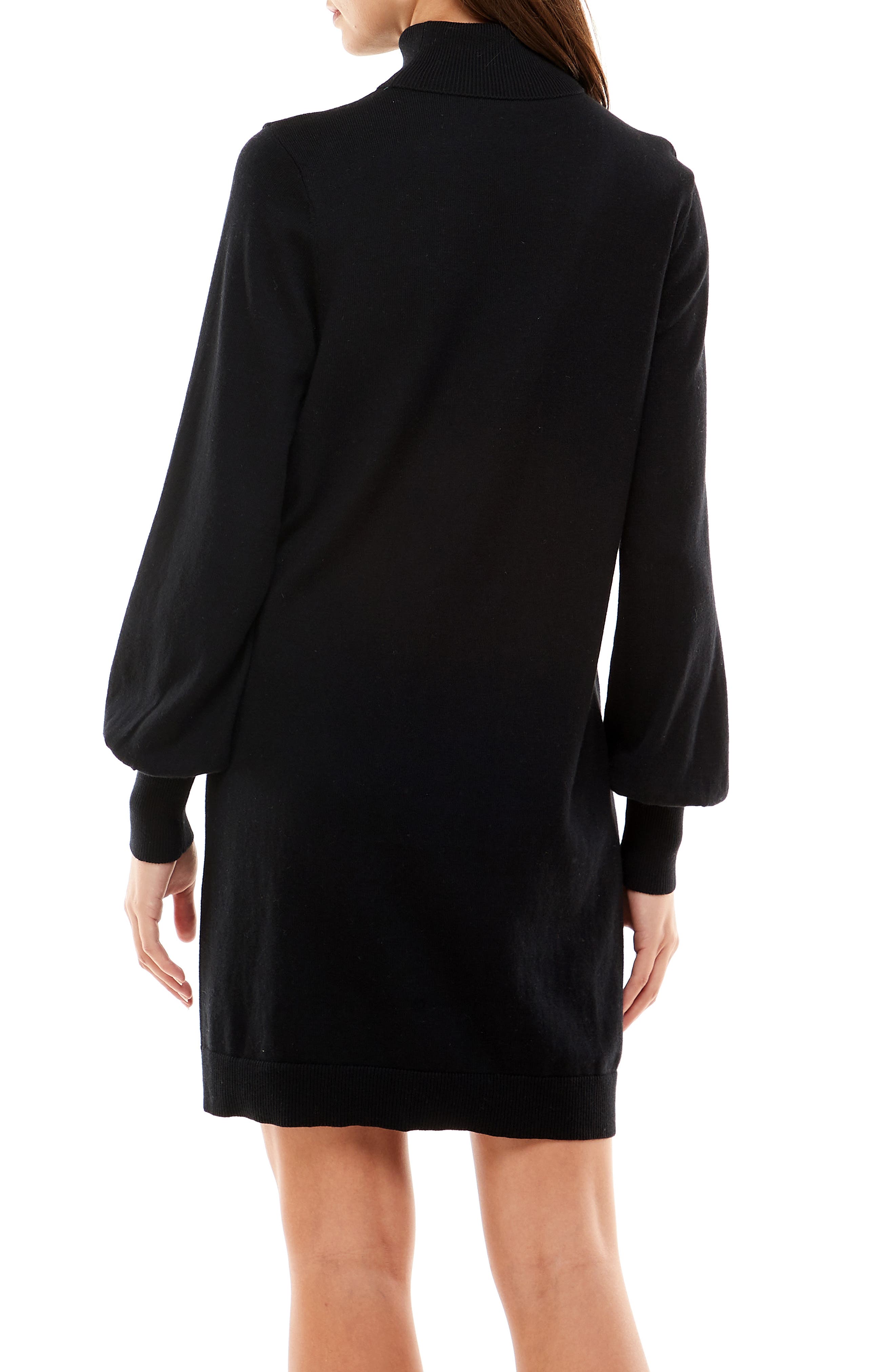 black long sleeve turtleneck sweater dress