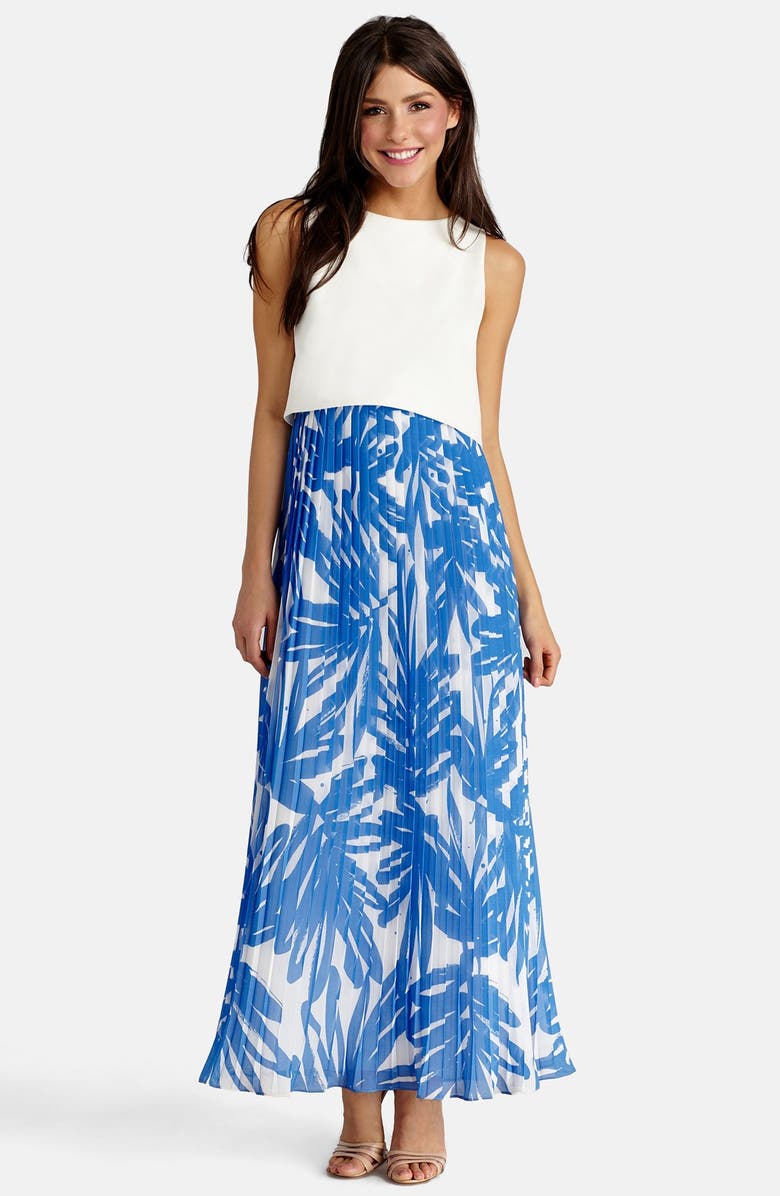 Donna Morgan Print Skirt Popover Maxi Dress | Nordstrom