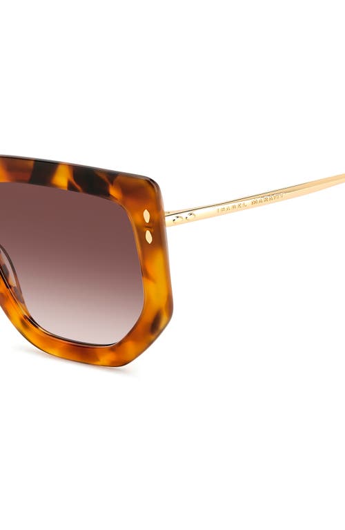 Shop Isabel Marant 55mm Gradient Cat Eye Sunglasses In Havana Gold/brown Gradient