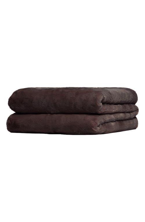 Apparis Brady Faux Fur Throw Blanket In Espresso