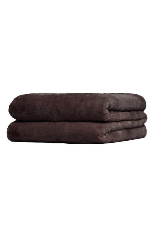 Apparis Brady Faux Fur Throw Blanket in Espresso 