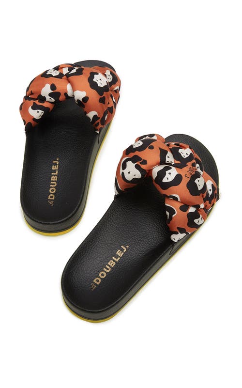 La Doublej La Double J. Woman Sandals Rust Size 10 Textile Fibers In Lady Leopard Orange