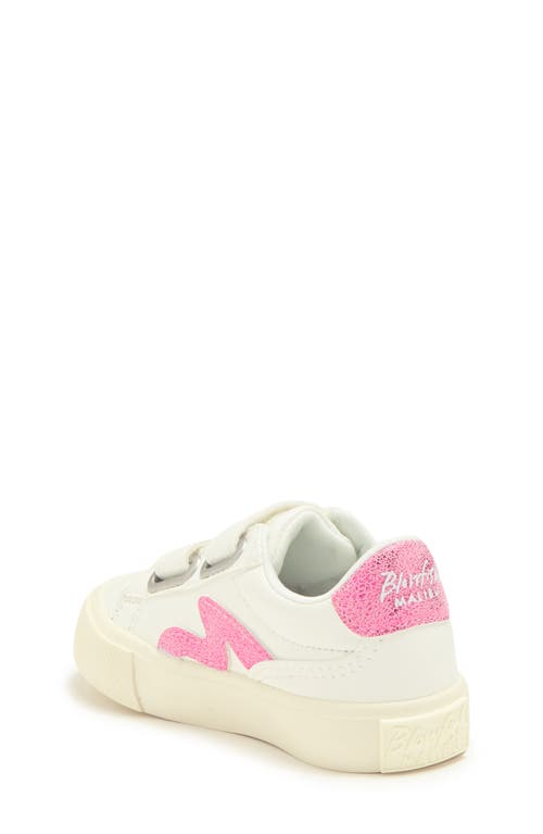 Shop Blowfish Footwear Kids' Vince Strap Sneaker In White/pink