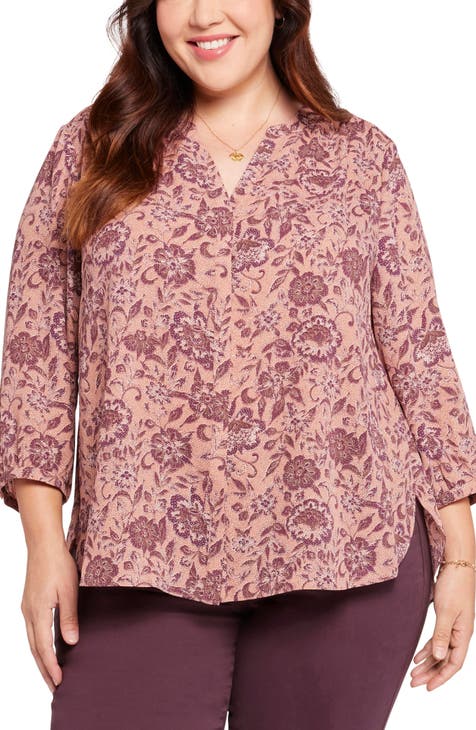 Semisheer Pintuck Blouse (Plus Size)