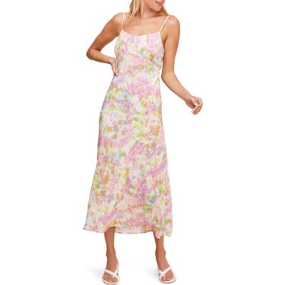 Astr The Label Charisma Tie Back Sleeveless Midi Dress, Pink