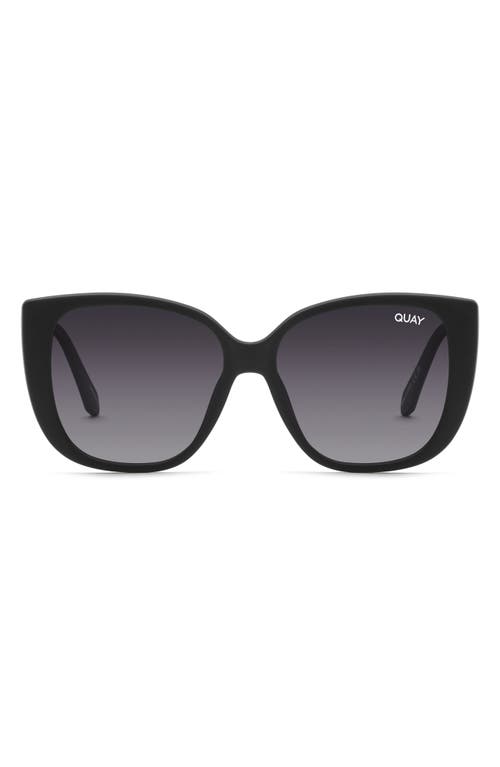 Quay Australia Ever After 52mm Gradient Polarized Square Sunglasses in Black/Smoke Polarized