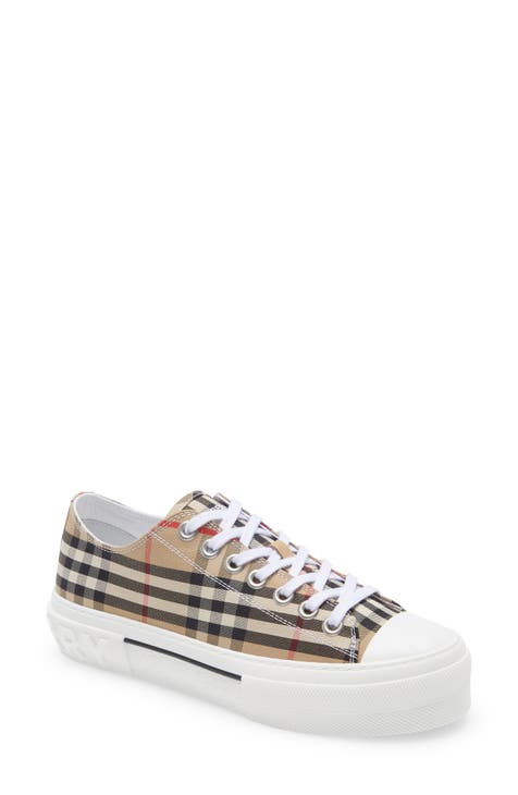 Burberry Blue Check Ramsey Low Sneakers for Men