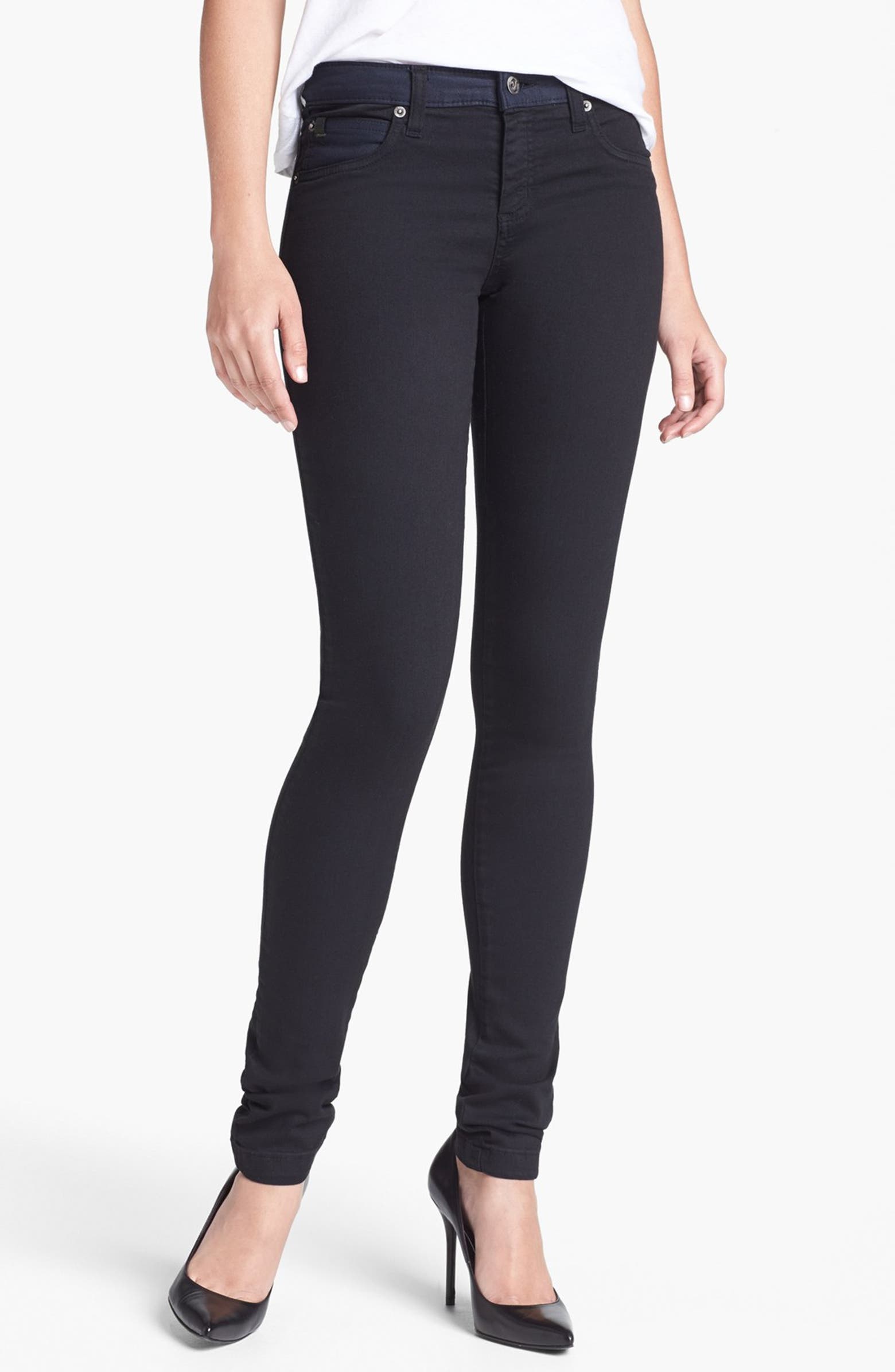 Yoga Jeans by Second Denim High Rise Colorblock Skinny Jeans | Nordstrom
