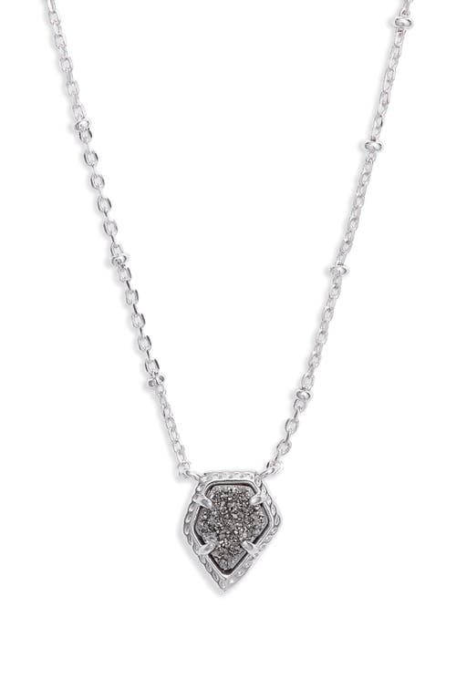 Kendra Scott Tess Station Chain Pendant Necklace In Silver/platinum Drusy