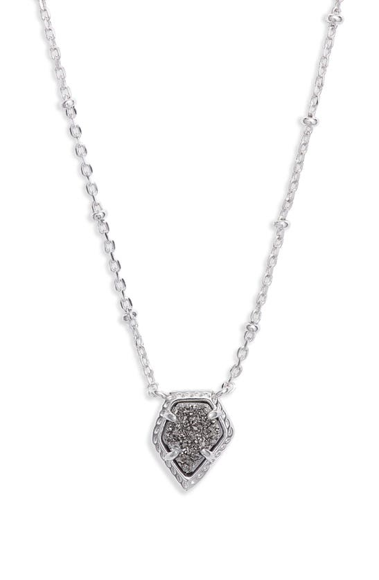 Shop Kendra Scott Tess Station Chain Pendant Necklace In Silver/ Platinum Drusy
