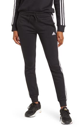 Adidas Originals Adidas 3-stripes Drawstring Waist Jogger Sweatpants In Black