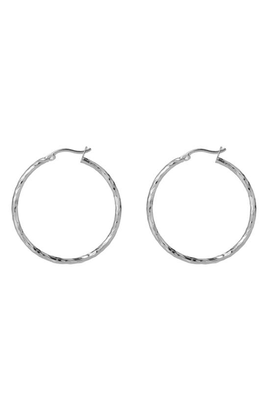 ARGENTO VIVO ARGENTO VIVO STERLING SILVER DIAMOND CUT HOOP EARRINGS