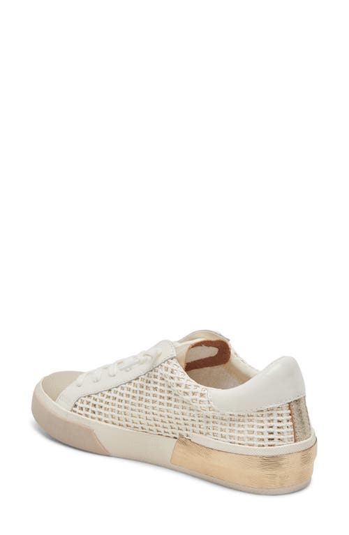 Shop Dolce Vita Zina Sneaker In Bone/gold Knit