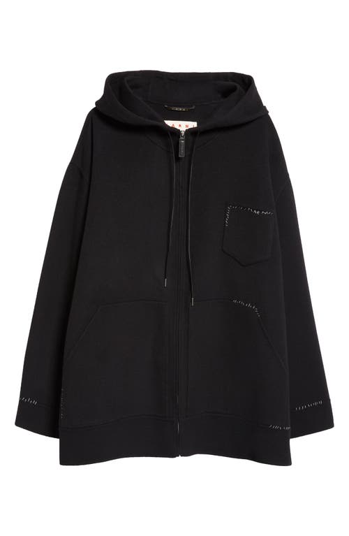 Shop Marni Oversize Virgin Wool & Cashmere Hooded Parka In Black