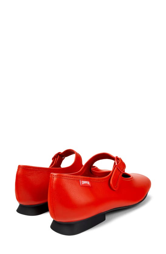 Camper Casi Myra Leather Ballerina Shoes In Bright Red