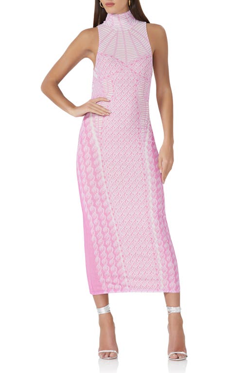 AFRM Serenity Sleeveless Turtleneck Midi Dress in Pink Rope