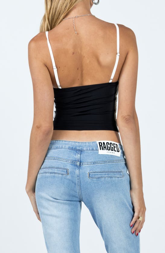 Princess Polly Maidenwell Contrast Crop Camisole In Black