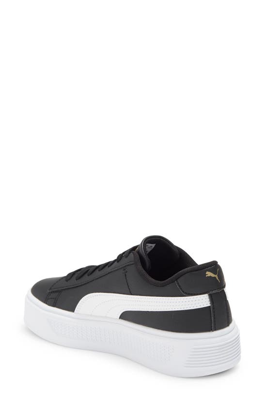 Puma Smash V3 Platform Sneaker In Black-white-gold