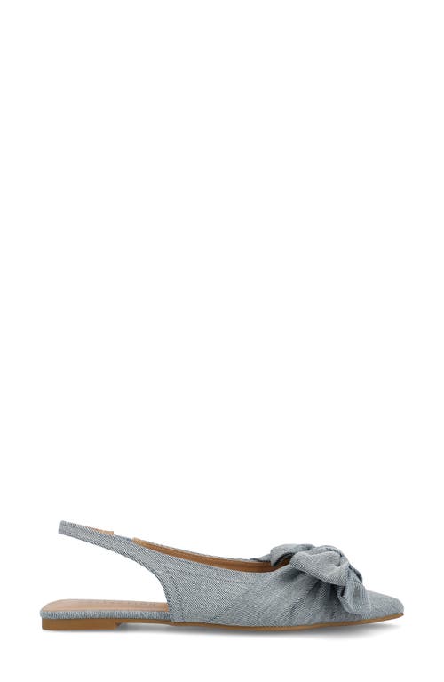 Journee Collection Sabrina Slingback Flat In Light Denim