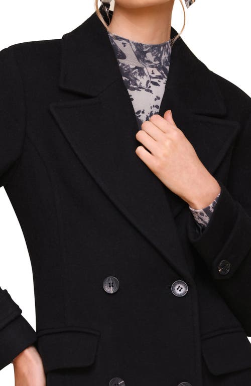 Shop Avec Les Filles Padded Shoulder Longline Coat In Black