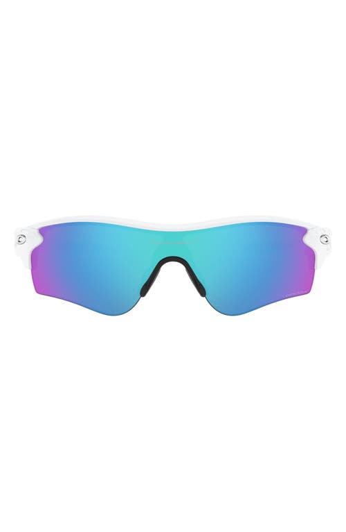 Oakley 38mm Radarlock® Path® Wrap Sunglasses In Polished White/prizm Sapphire