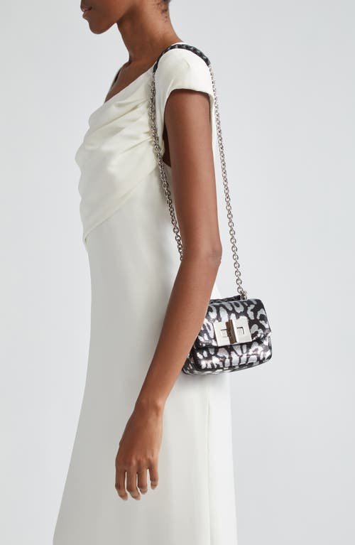 Shop Tom Ford Mini Natalia Leopard Sequin Shoulder Bag In 7ng01 Black/silver/black