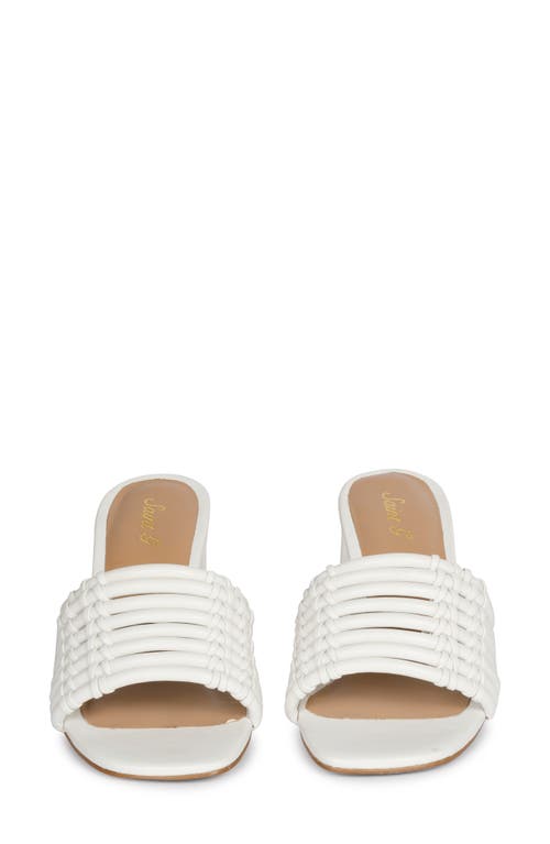 Saint G Bethany Block Heel Slide Sandal In Off White