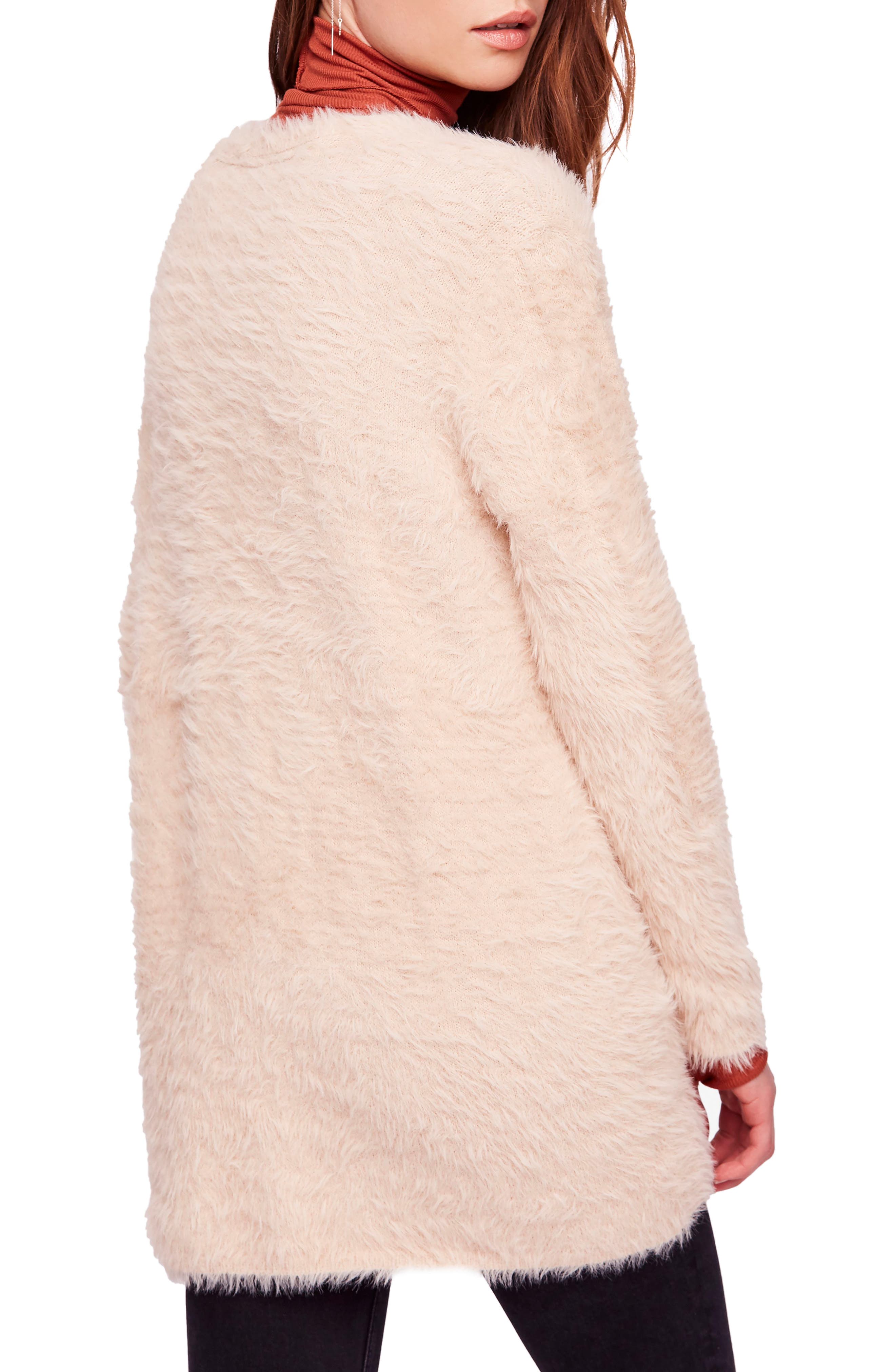 free people faux fur cardi