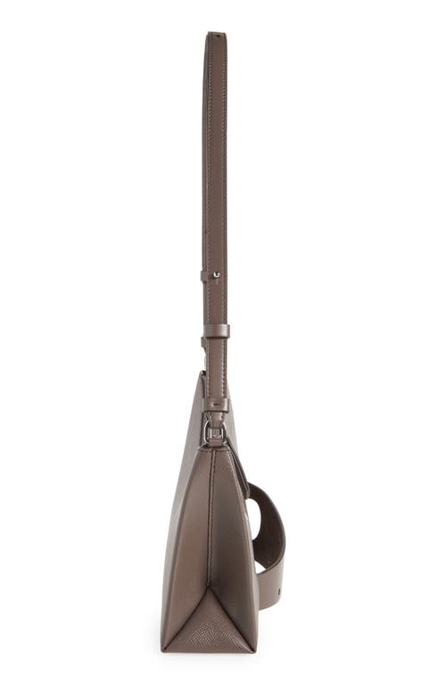 Maison Margiela Small Snatched Leather Shoulder Bag In Elephant