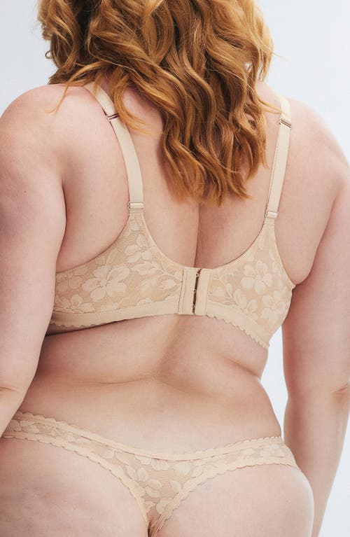 Savage X Fenty Lavish Lace Unlined Plunge Bra In Honey Nude