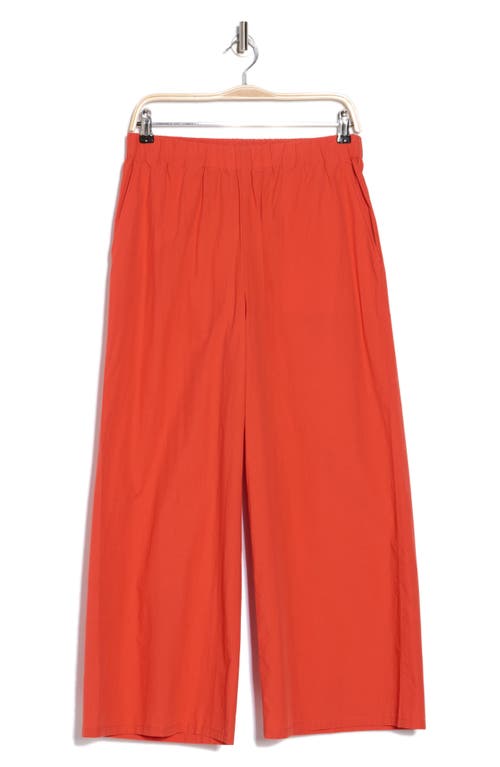 Eileen Fisher Organic Cotton Ankle Wide Leg Pants In Flame