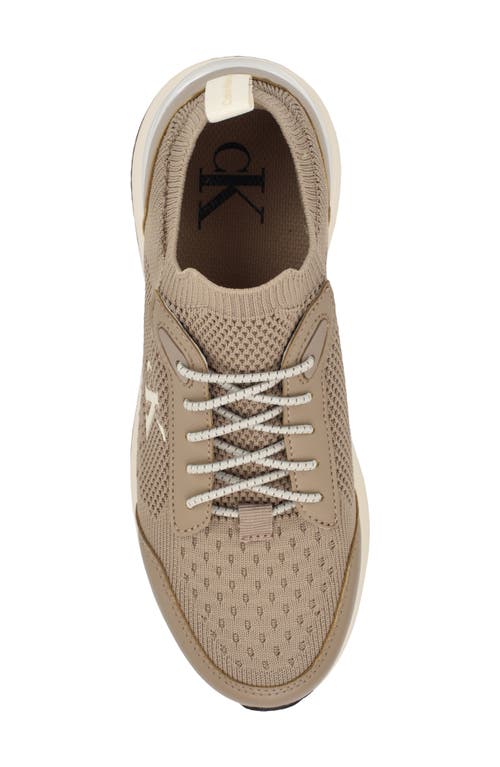 Shop Calvin Klein Vikas Knit Sneaker In Taupe