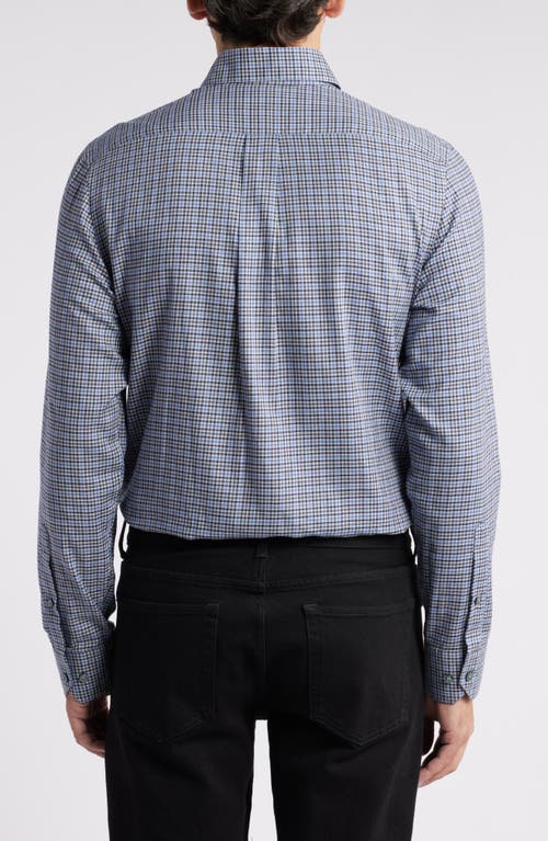 Shop Scott Barber Lightweight Gingham Cotton Twill Button-down Shirt In Blue