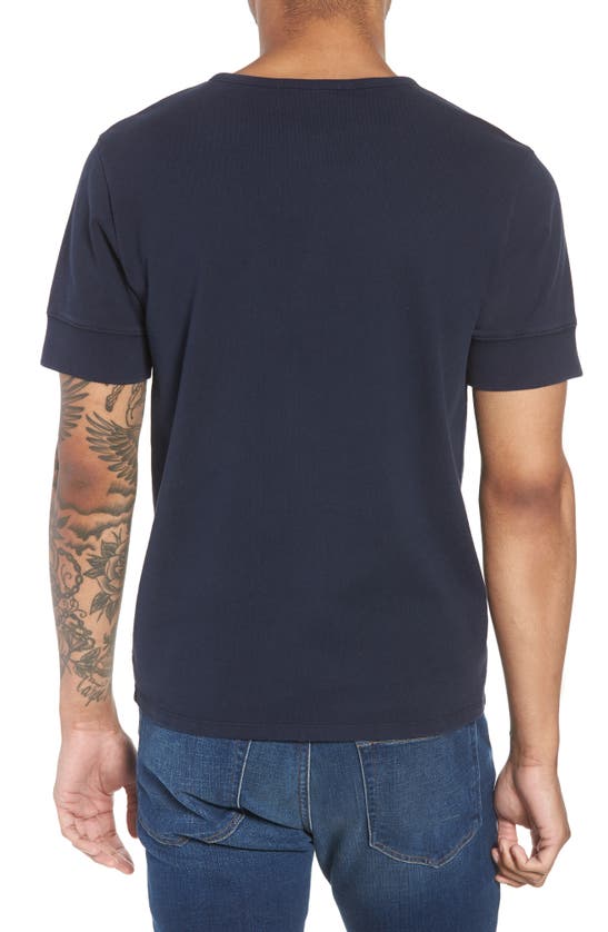 Shop Frame Slim Fit Henley T-shirt In Navy