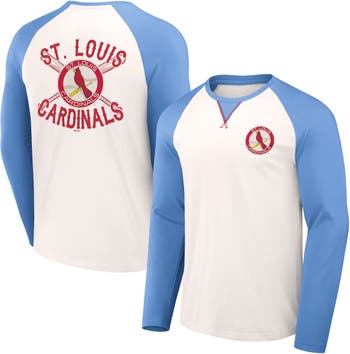 Darius Rucker Collection by Fanatics Men's Darius Rucker Collection by  Fanatics White/Light Blue St. Louis Cardinals Team Color Raglan T-Shirt