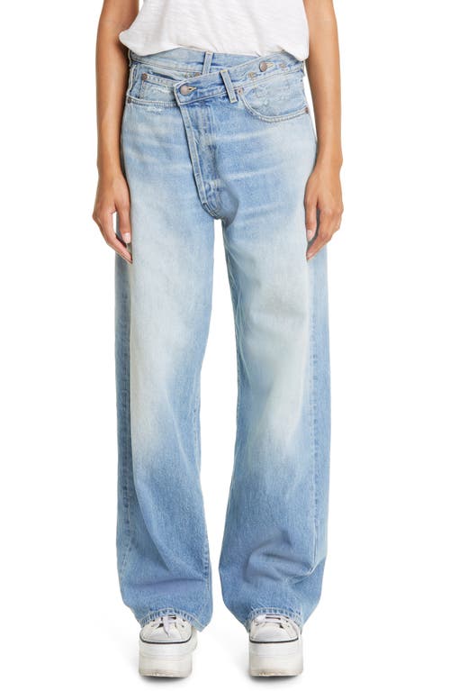 R13 Crossover Wide Leg Jeans in Irving Blue