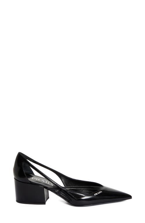 Shop Prada Runway Pointed Toe Pump In Nero