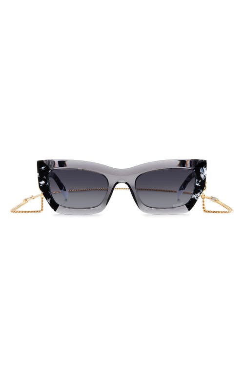 Missoni 53mm Cat Eye Chain Sunglasses in Grey Mirror Black/Grey Shaded at Nordstrom