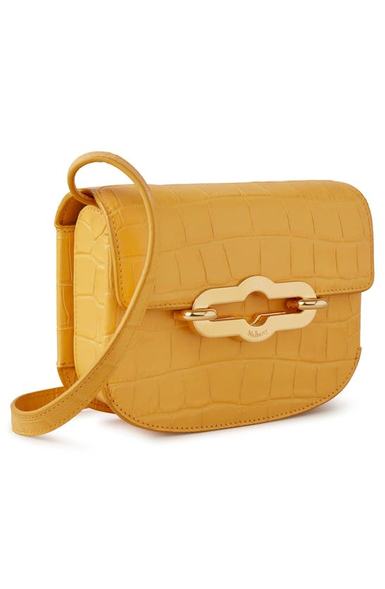 Shop Mulberry Small Pimlico Matte Croc Embossed Leather Satchel In Yellow