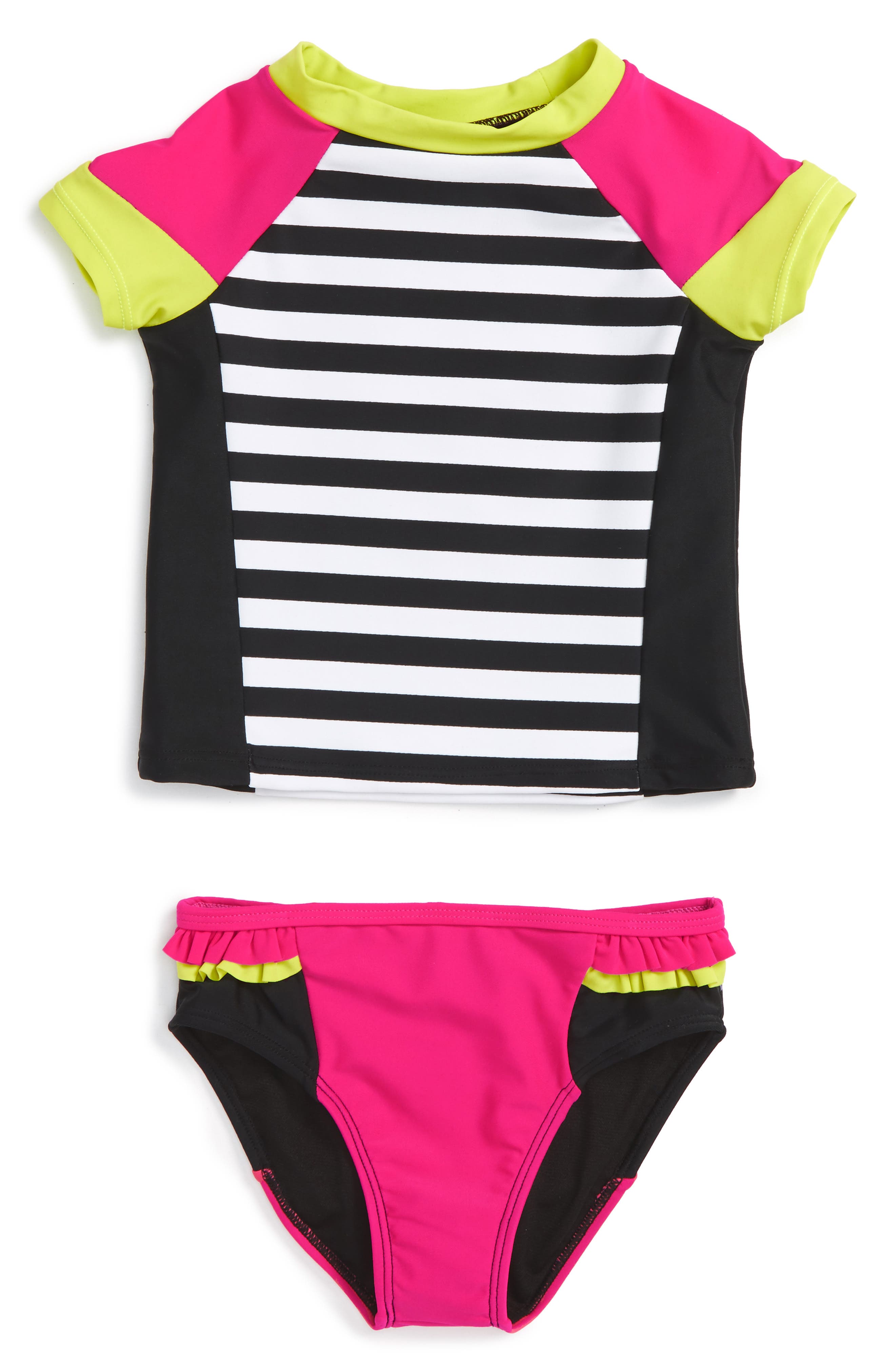 Limeapple Cleo Colorblock TwoPiece Rashguard Swimsuit (Toddler Girls) Nordstrom