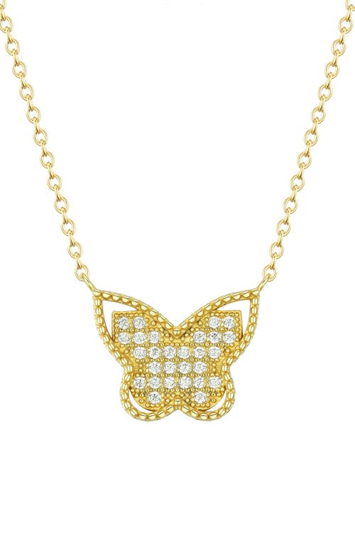 Lily Nily Kids' Cubic Zirconia Butterfly Pendant Necklace in Gold at Nordstrom