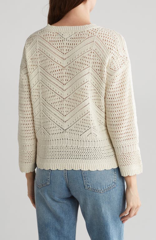Shop By Design Eliana Openwork Sweater In Antique White