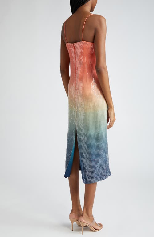 Shop Veronica Beard Leda Sequin Midi Dress In Ombre Multi