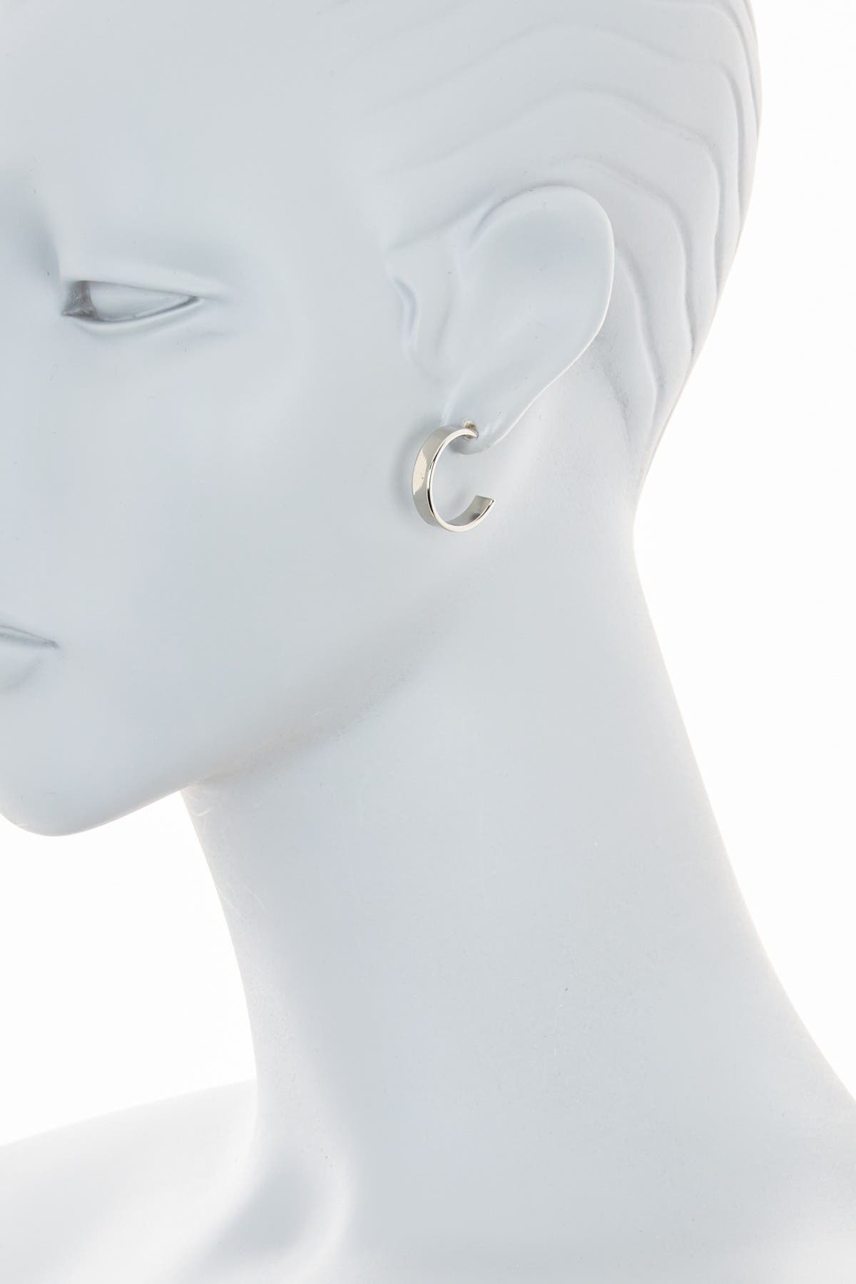 Nordstrom Rack 10mm & 18mm Flat Hoop Earrings In Rhodium