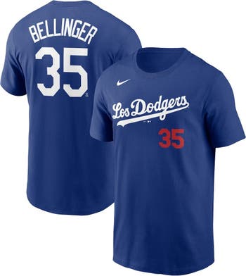 Men's Los Angeles Dodgers Cody Bellinger Nike White Name & Number T-Shirt