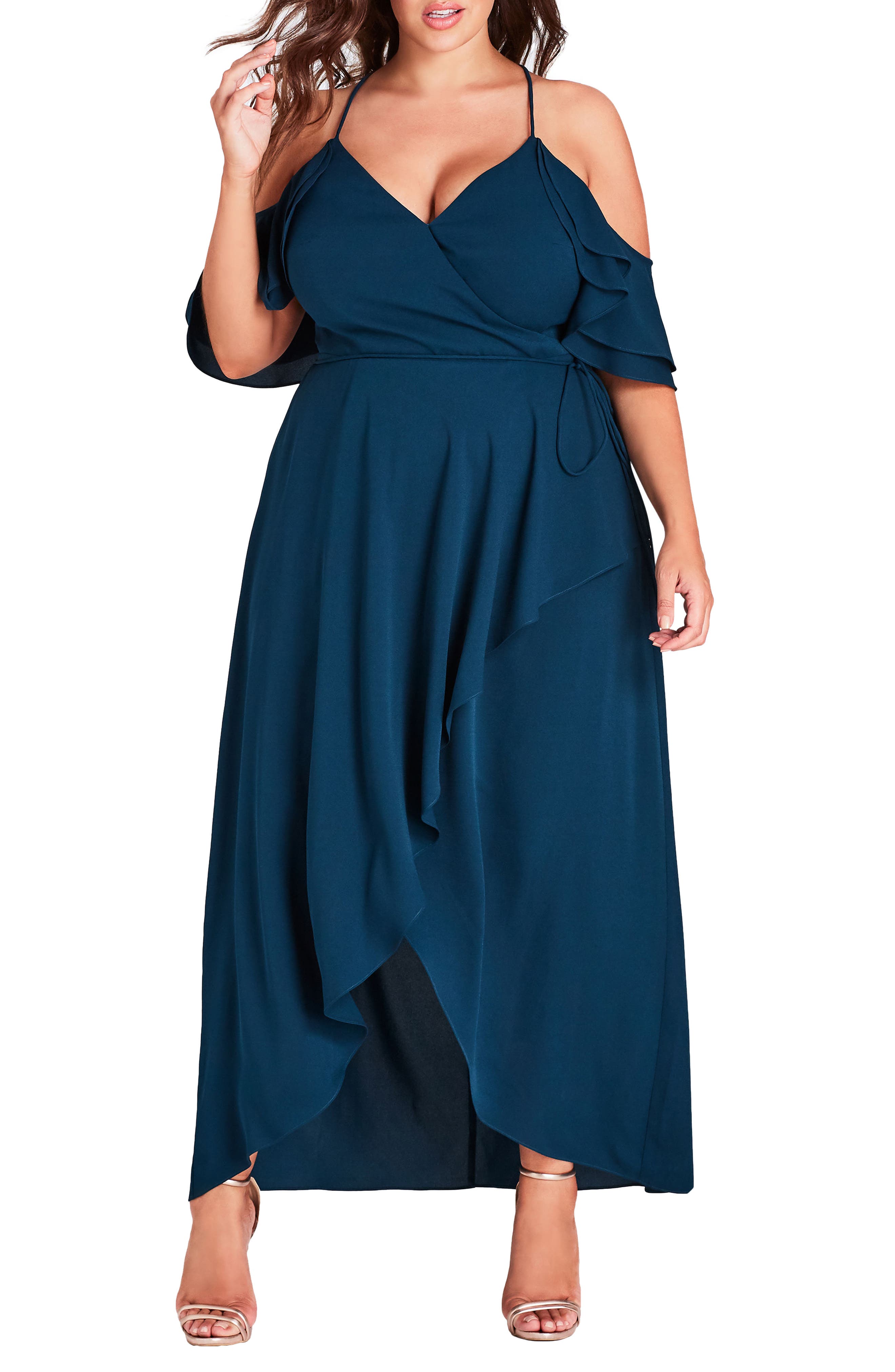 Plus Size City Chic Miss Jessica Maxi Dress, Green