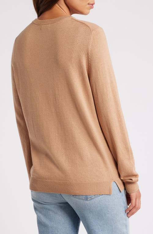 Shop Caslonr Caslon(r) Cotton & Cashmere Crewneck Sweater In Camel